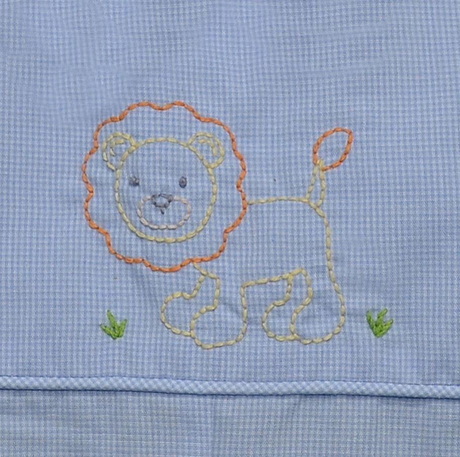 Baby Sen Blue Rowan Romper, Lion