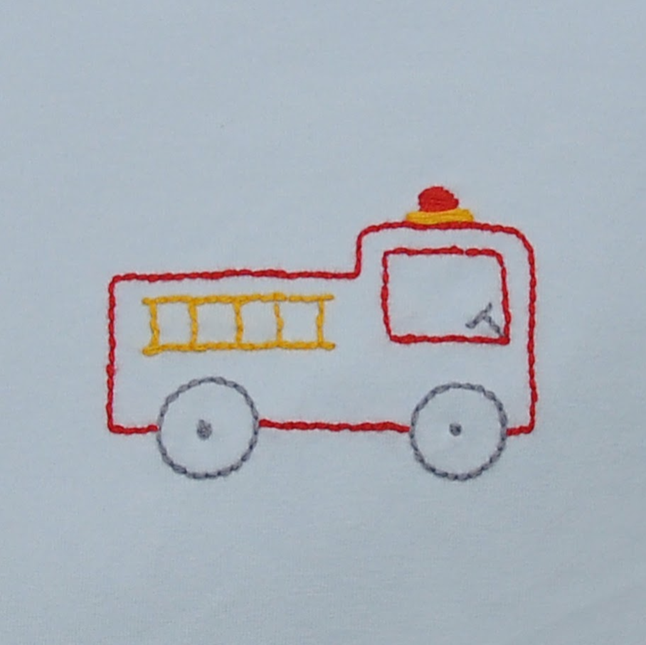 Baby Sen Blue Forest Shirt, Fire Truck