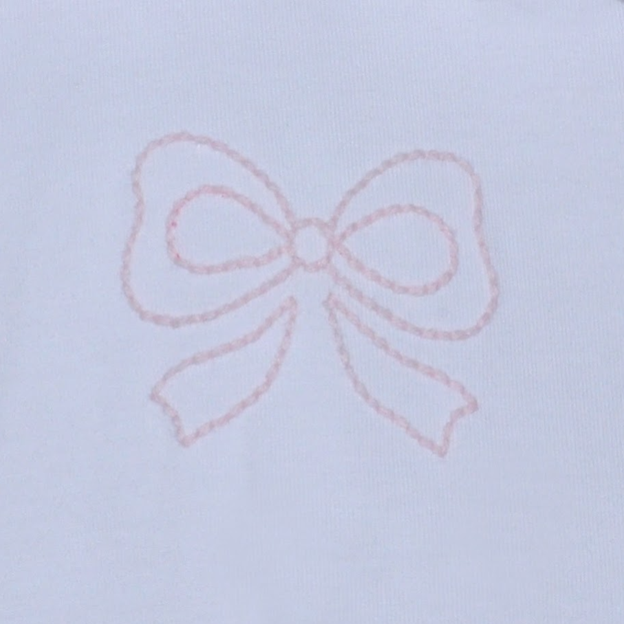 Baby Sen White Bailey Diaper Set, Bow