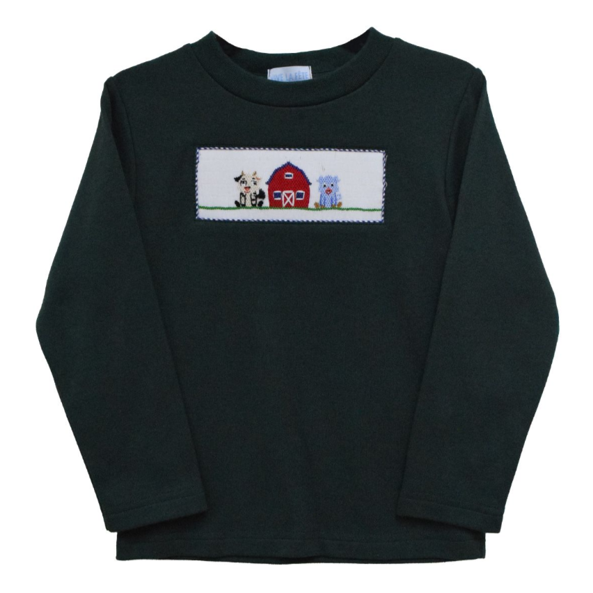 Vive La Fete Farm Smocked Hunter Green T-Shirt