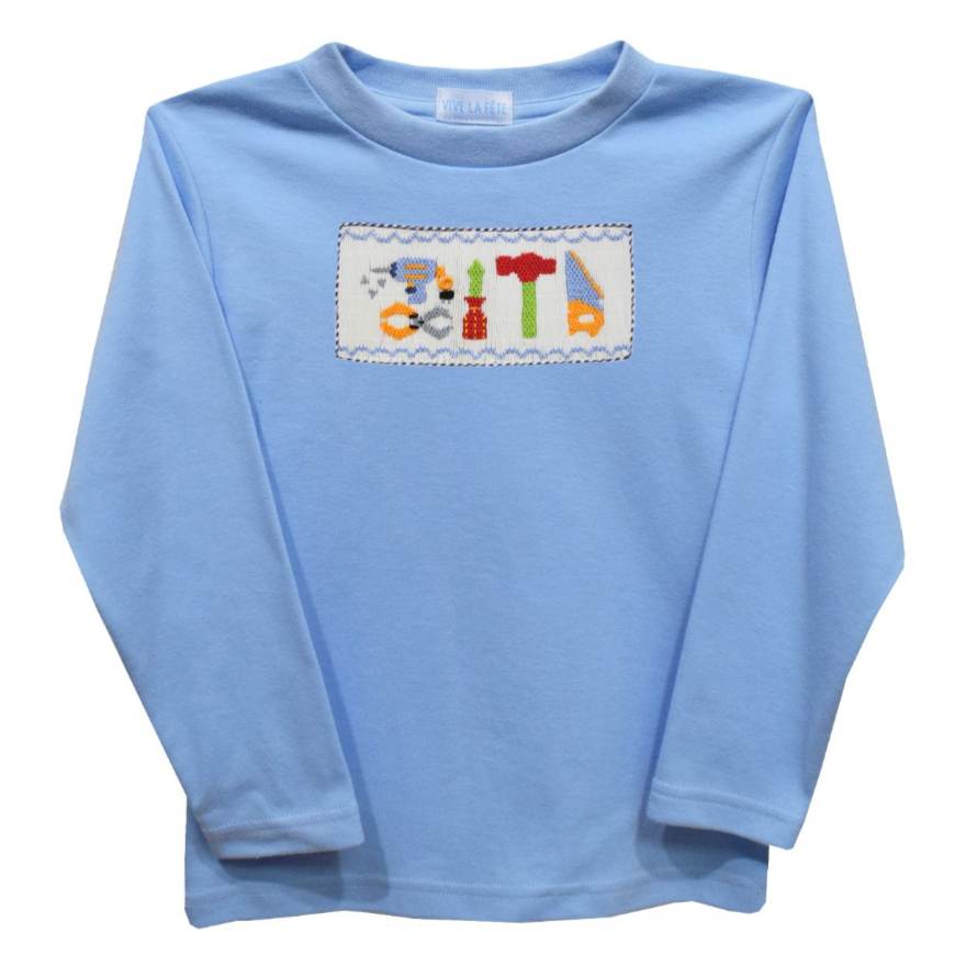 Vive La Fete Tools Smocked Light Blue T-Shirt