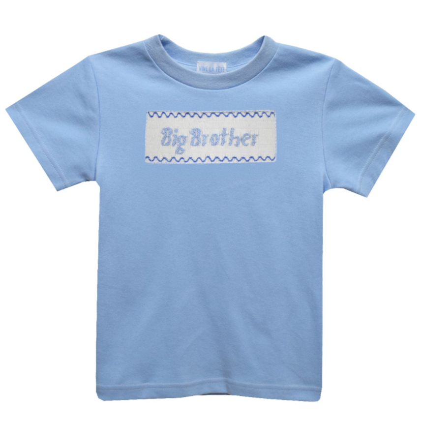 Vive La Fete Big Brother Smocked Light Blue T-Shirt