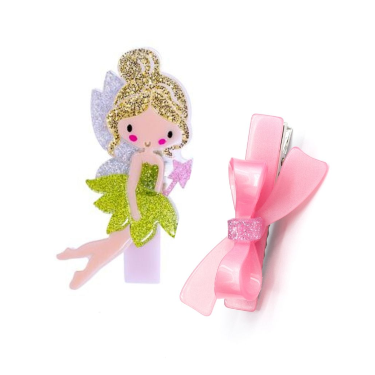 Lilies & Roses Fairy and Bow Hair Clips