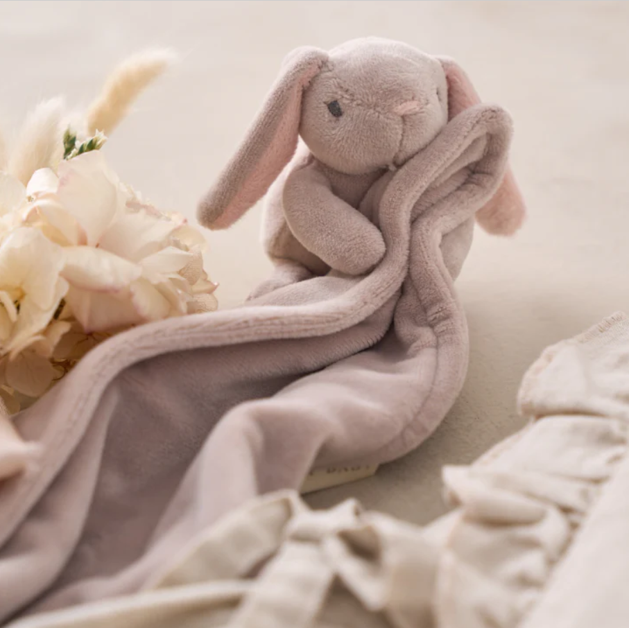 Elegant Baby Boxed Lovie Bunny with Velour Blankie