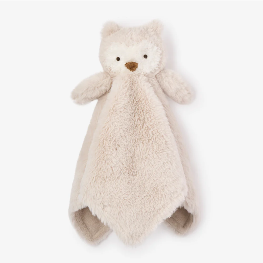 Elegant Baby Taupe Owl Blankie