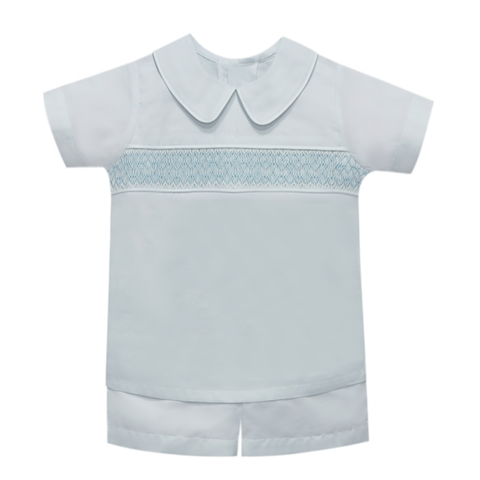 Baby Sen Blue Asher Short Set, Sweet Pea Puff