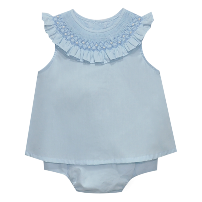 Baby Sen Blue Zadie Bloomer Set, Breezy Bluebell