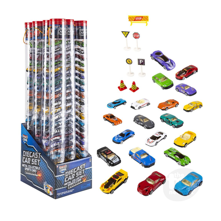 Toy Network Die-Cast Car Tube Set