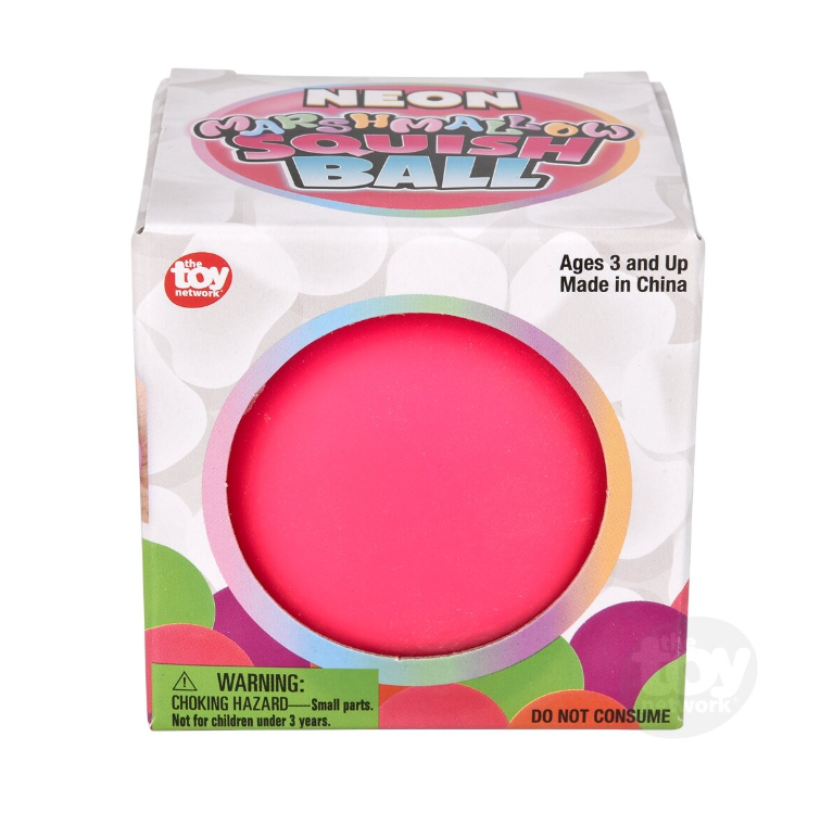 Toy Network 2.5" Marshmallow Neon Squishy Ball