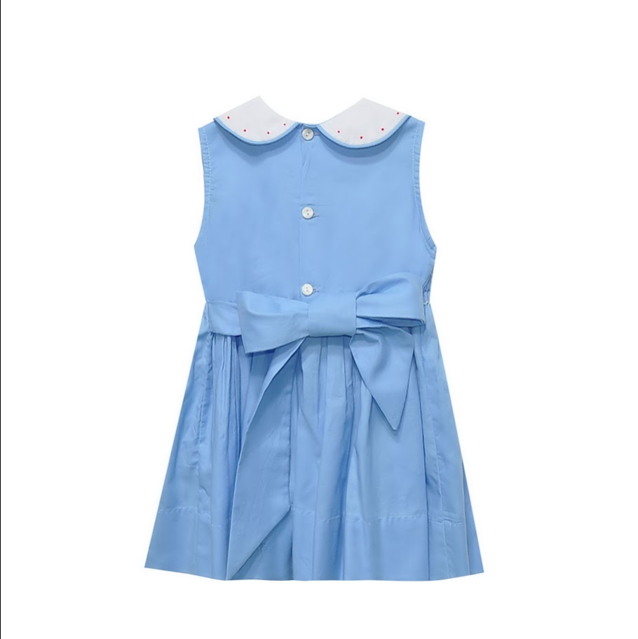 Remember Nguyen Blue Juliette Dress, Smocked At Sea