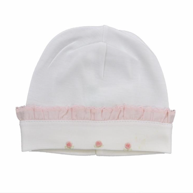 Baby Threads Rose Buds White Hat