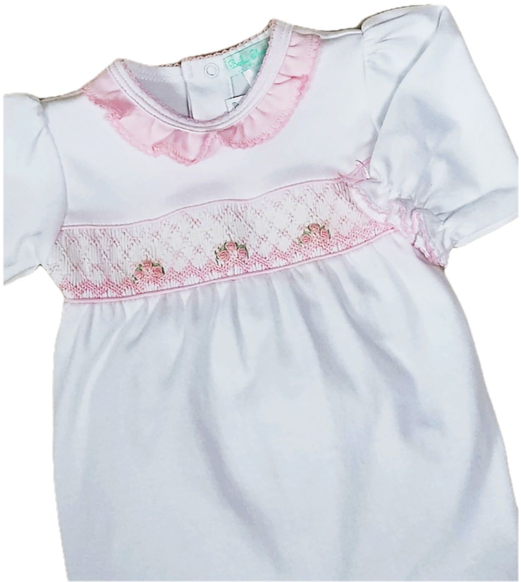 Baby Threads Eden Rosebud Smocked Footie