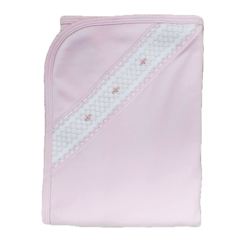 Baby Threads Classic Pink Collection Smocked Blanket
