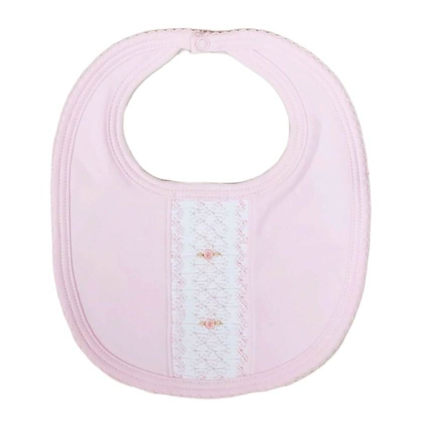 Baby Threads Classic Pink Collection Smocked Bib
