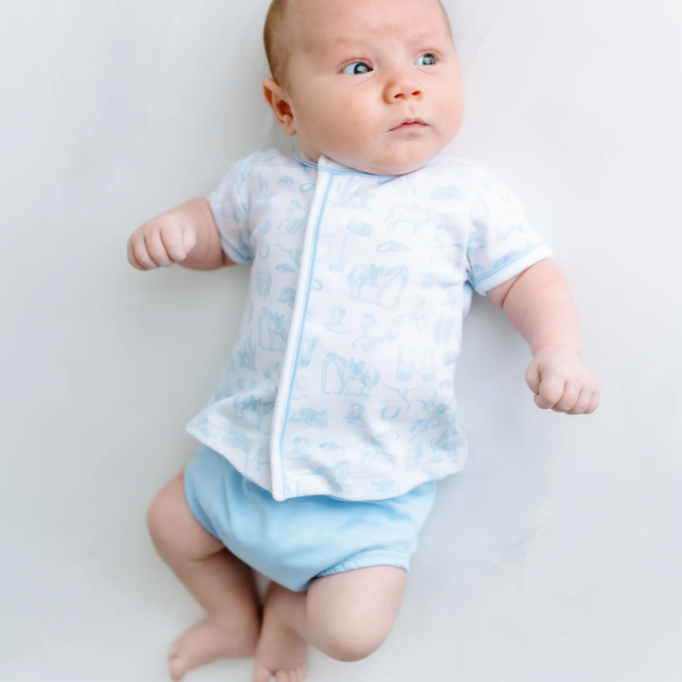 Magnolia Baby Wild West Toile Diaper Cover Set, Light Blue