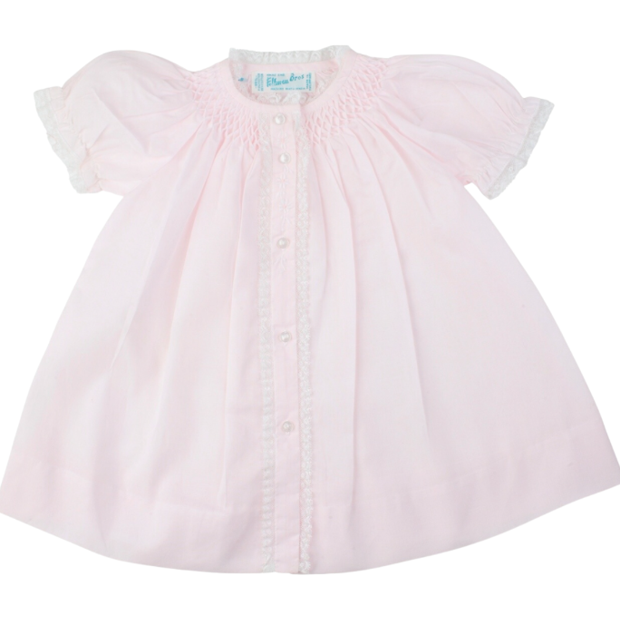 Feltman Brothers Honeycomb Smocked Yoke Daygown, Pink