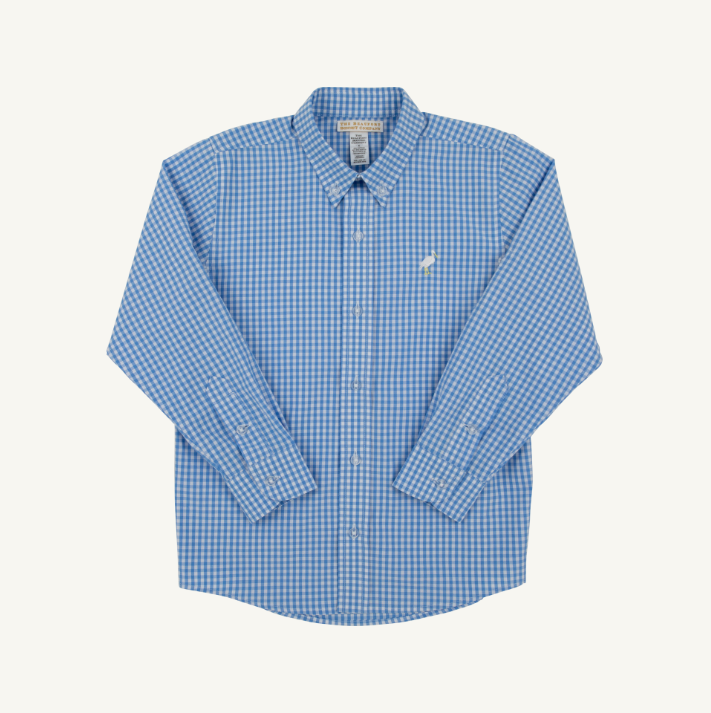 Beaufort Bonnet Dean's List Dress Shirt Rolled Sleeve, Sunrise Blvd Blue Minigingham