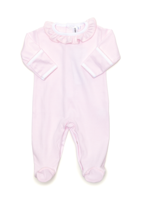 Milly Marie Striped Collared Pima Footie