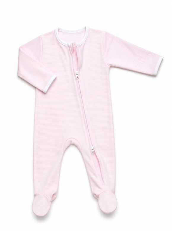Milly Marie Striped 2-Way Zip Footie
