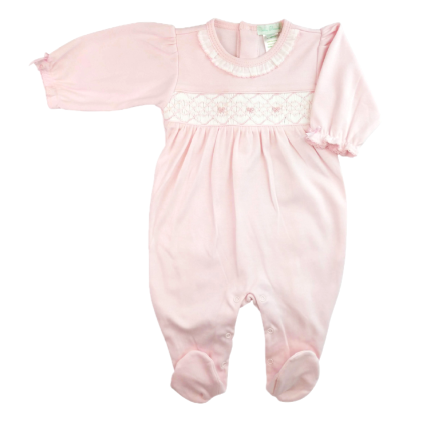 Baby Threads Bows Hand Smocked Footie