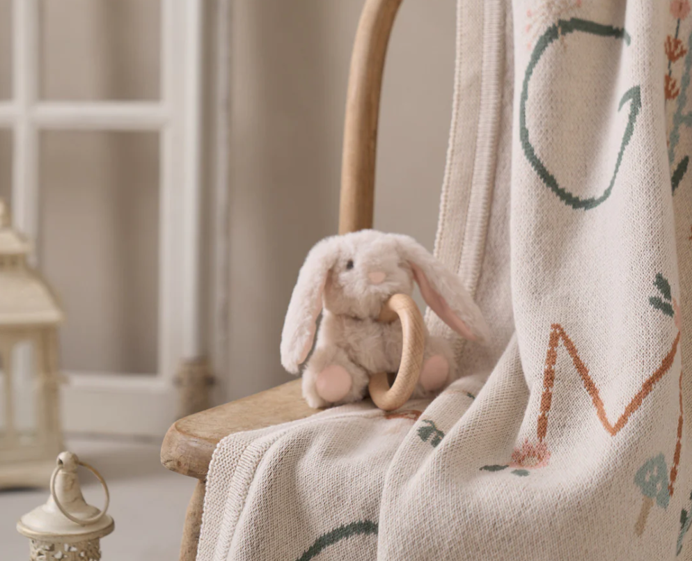 Elegant Baby Plush Ring Rattle