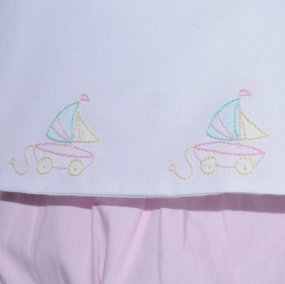 Baby Sen Pink Bailey Diaper Set, Sailboat