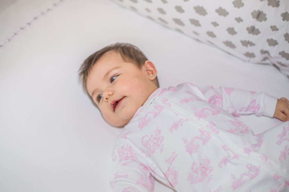 Nella Pima Pink Toile Zipper Footie