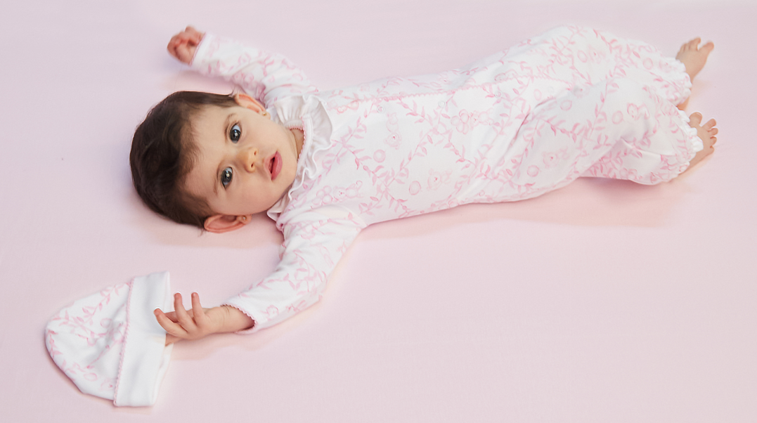 Nella Pima Pink Bears Trellace Gown