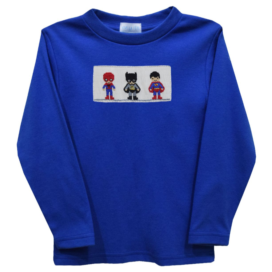 Vive La Fete Super Hero Smocked Royal T-Shirt