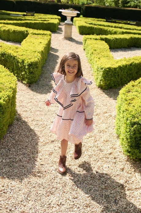 Pink Chicken Raphaela Dress, Strawberry Cream Polka Dot