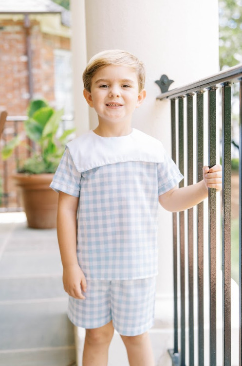 Lullaby Set Christian Short Set, Baldwin Blue Buffalo Check