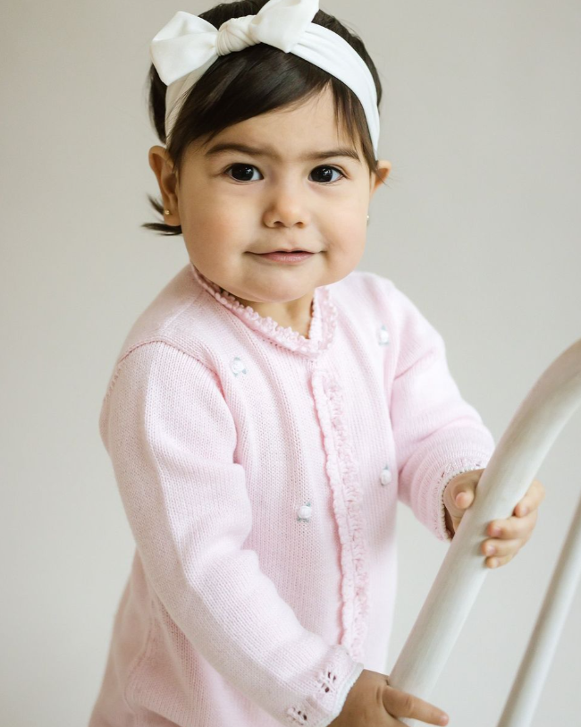 Cuclie Rosette Knit Bubble Romper