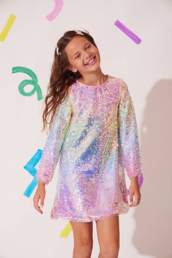 Lola & The Boys Sequin Ombre Party Dress