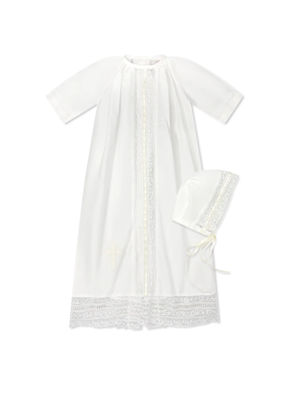 Lullaby Set Daniel Daygown, Blessings White Bastiste with White Trim