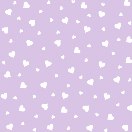 White heart shapes on a light purple background