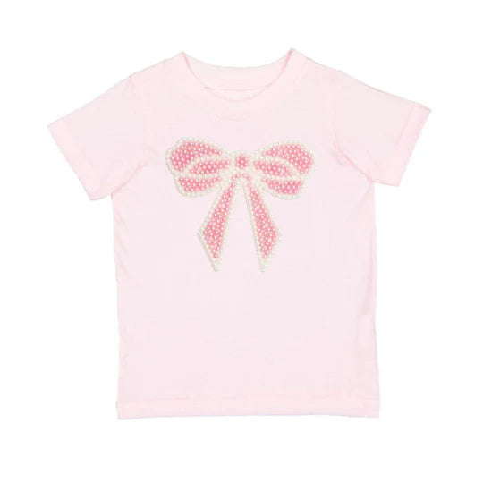 Sweet Wink Pearl Bow Patch Short Sleeve T-Shirt, Ballet