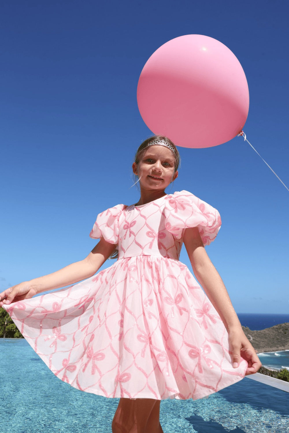 Lola & The Boys Sparkle Pretty Bows Dress