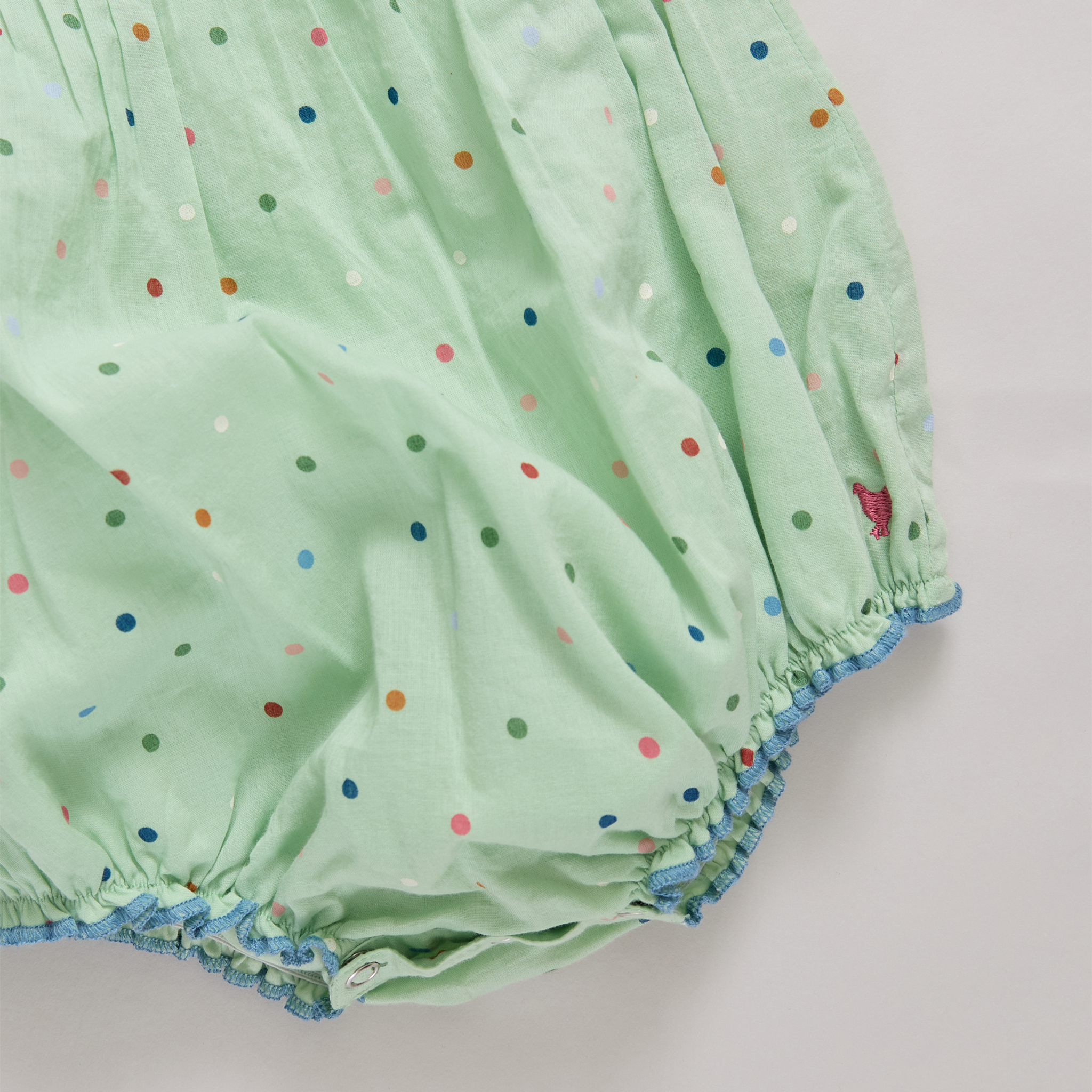 Pink Chicken Jaipur Bubble, Pastel Green Polka Dot