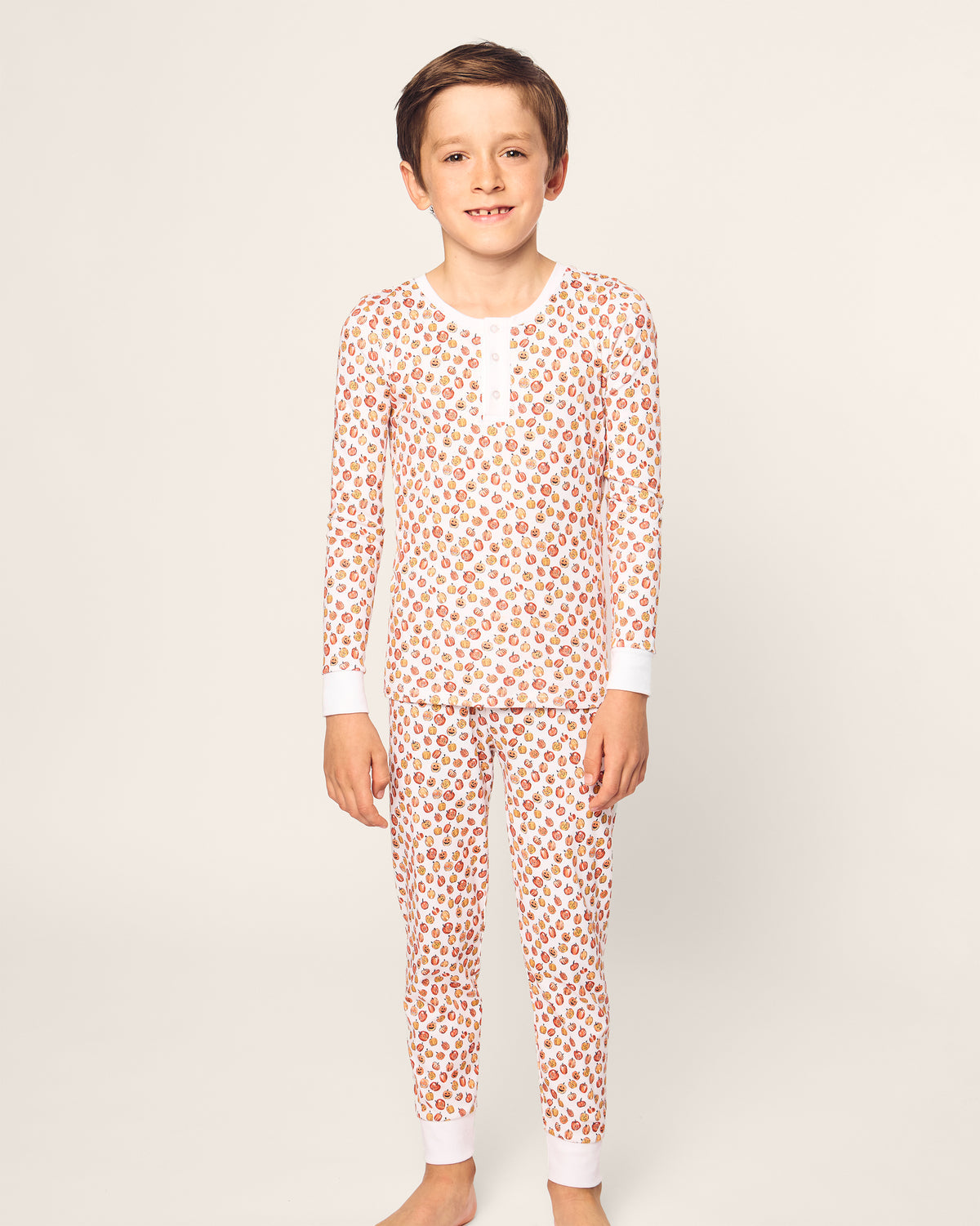 Petite Plume Pima Snug Fit Pajama Set, Pumpkin Patch