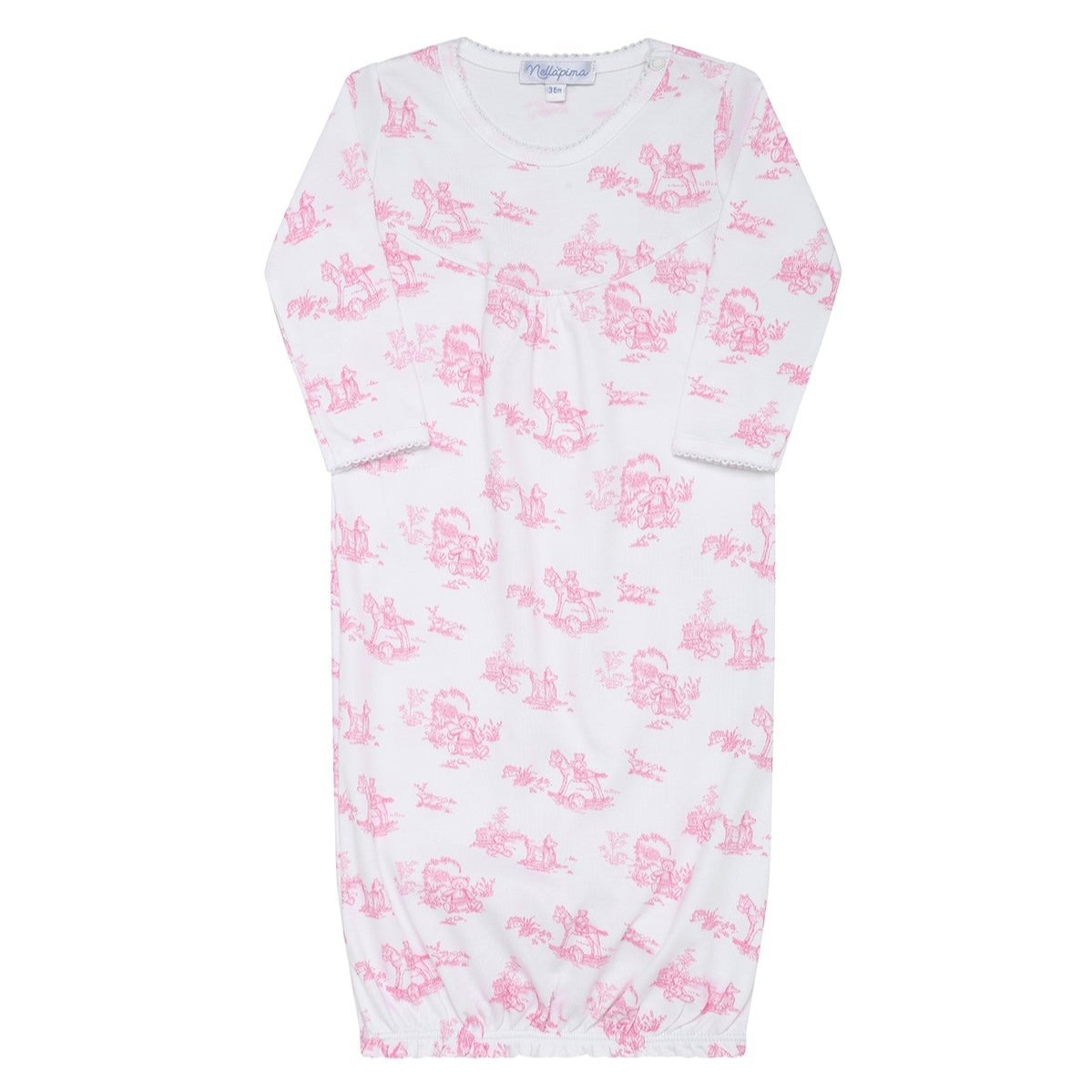 Nella Pima Pink Toile Baby Gown