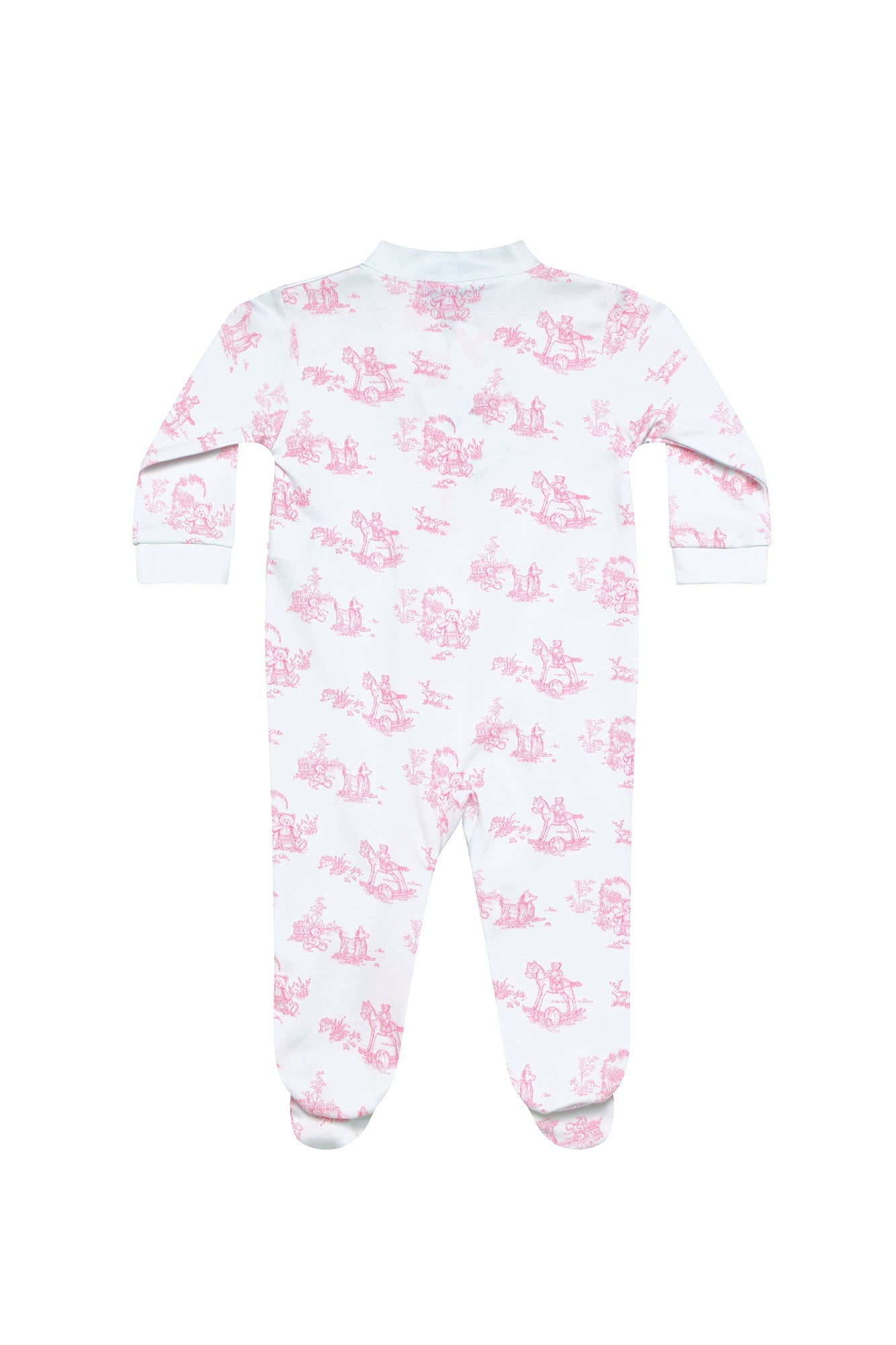 Nella Pima Pink Toile Zipper Footie