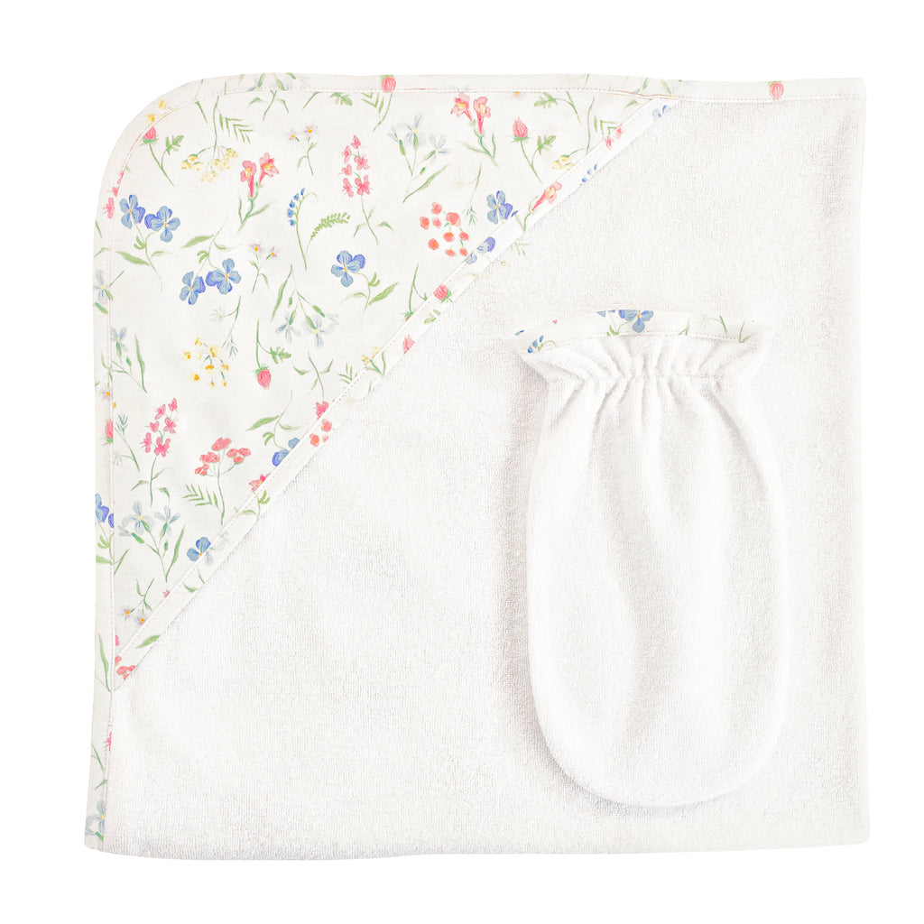 Baby Club Chic Wildflowers Hooded Towel with Mitt