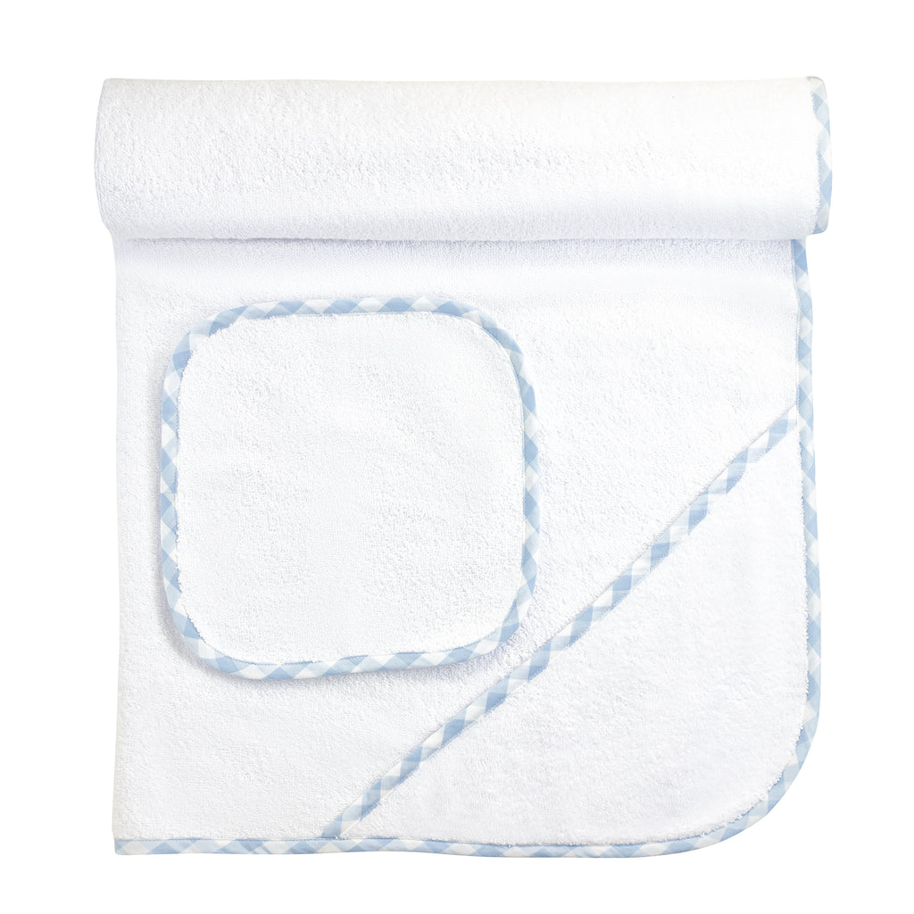 Baby Club Chic Light Blue Hooded Towel with Mitt