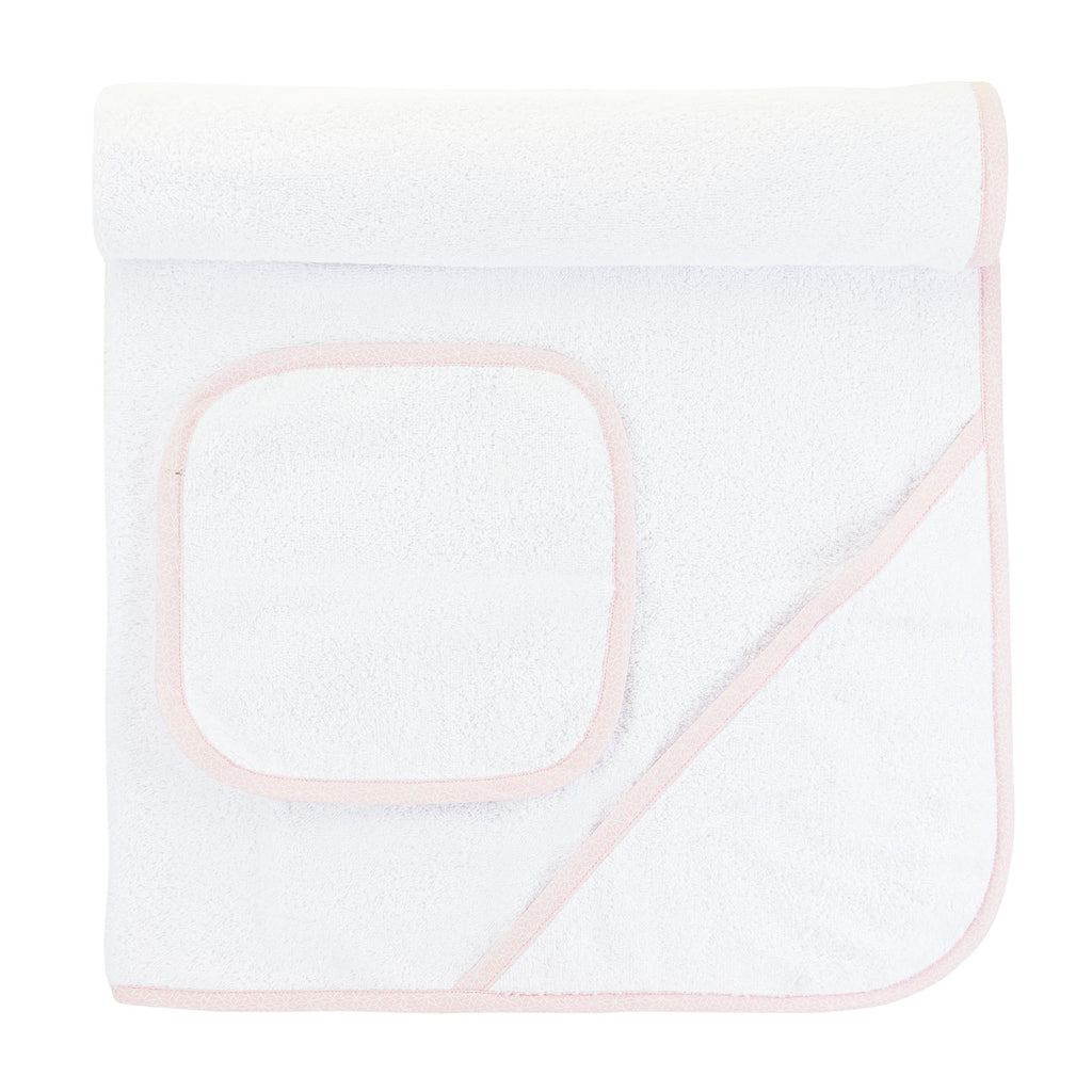 Baby Club Chic Pink Hooded Towel with Mitt