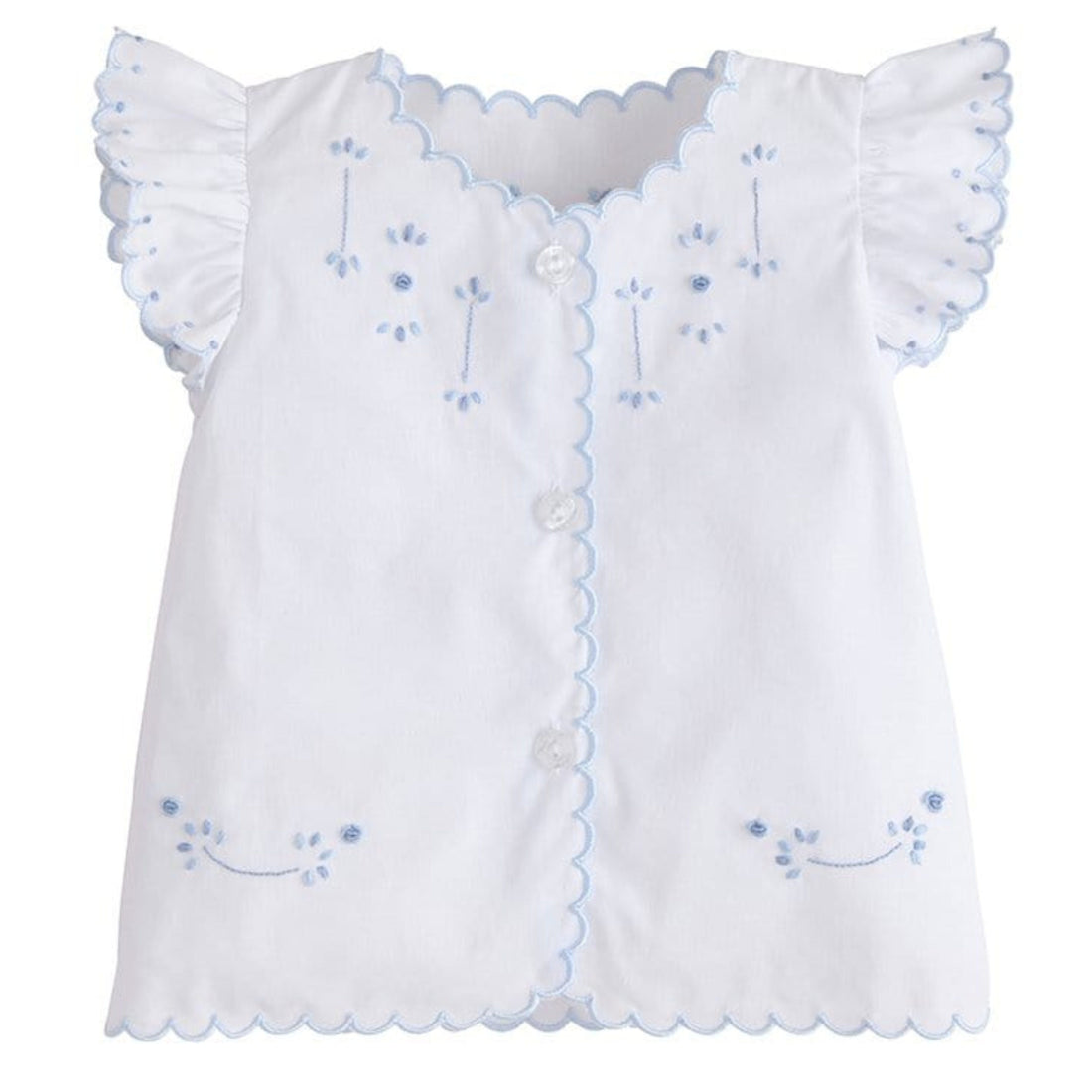 Little English Tea Blouse with Bow Bloomers, Blue