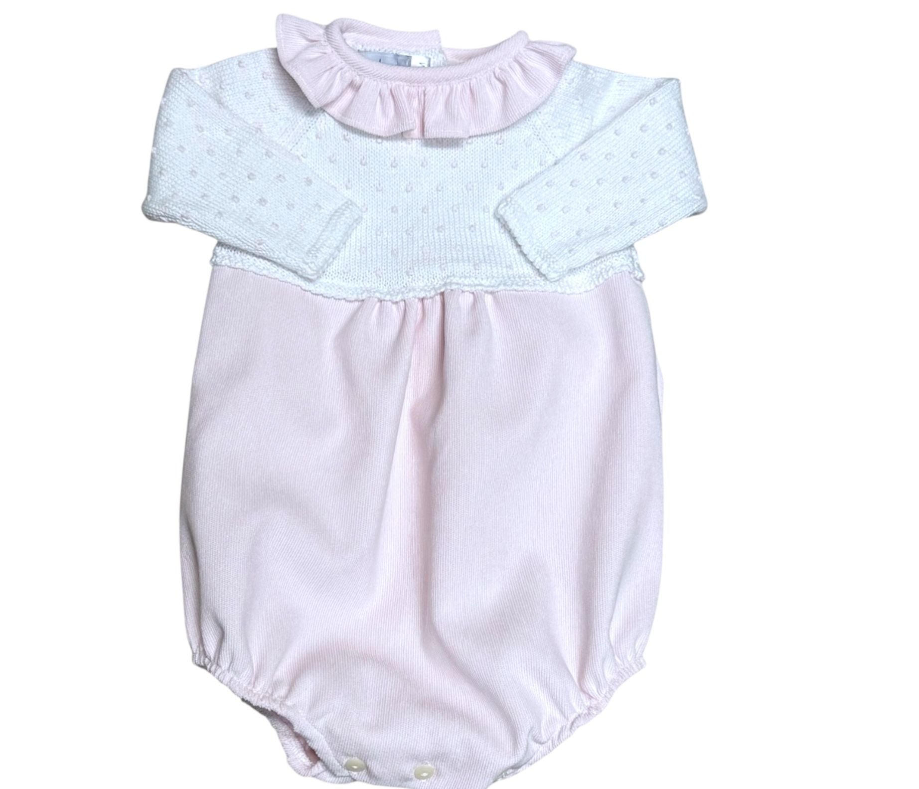 Mi Lucero Pink Corduroy Bubble with Bitty Dot