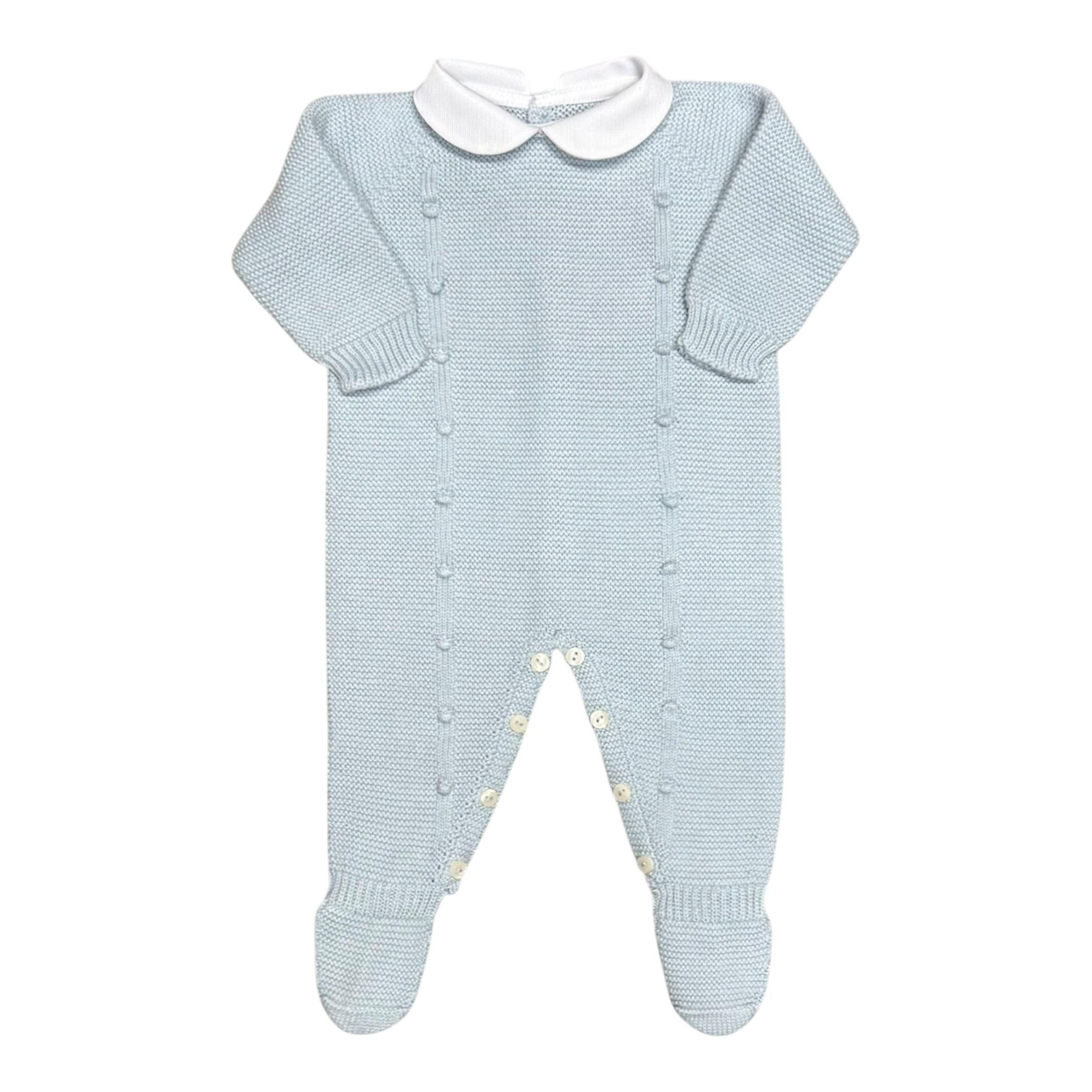 Mi Lucero Footie with Baubles, Light Blue