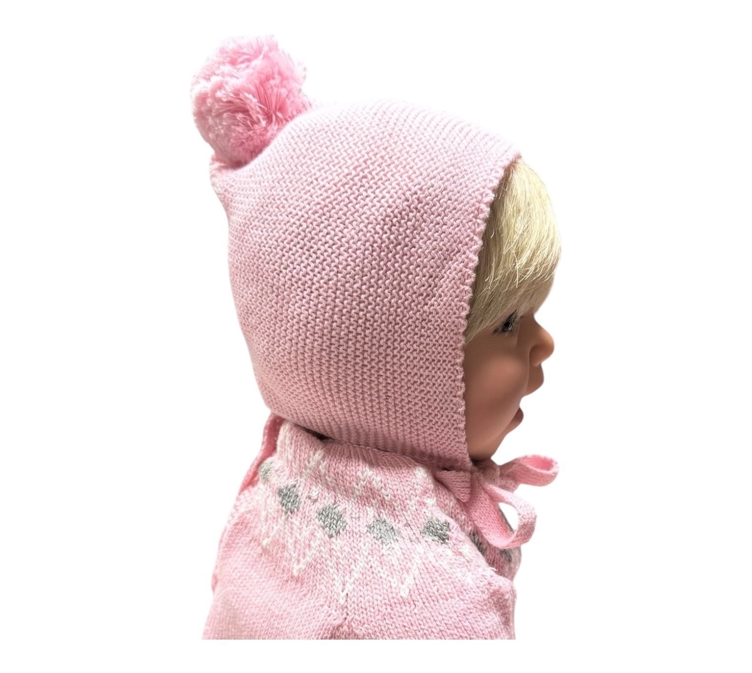 Mi Lucero Pom Bonnet Tie Hat, Pink