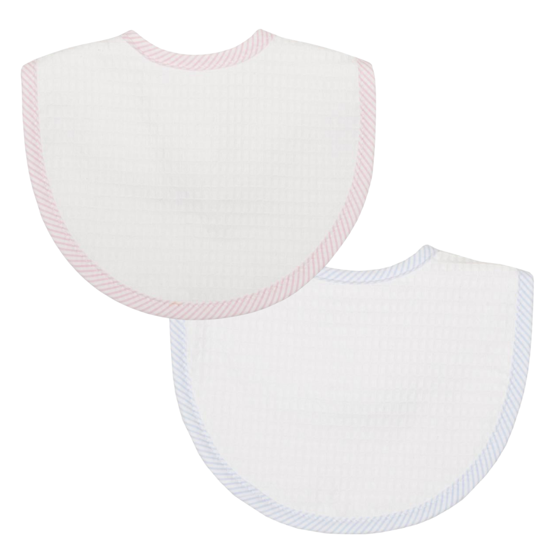 3 Martha's Pique Seersucker Stripe Bib