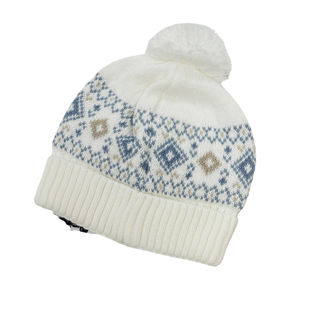 Sarah Louise Ivory & Blue Fair Isle Hat